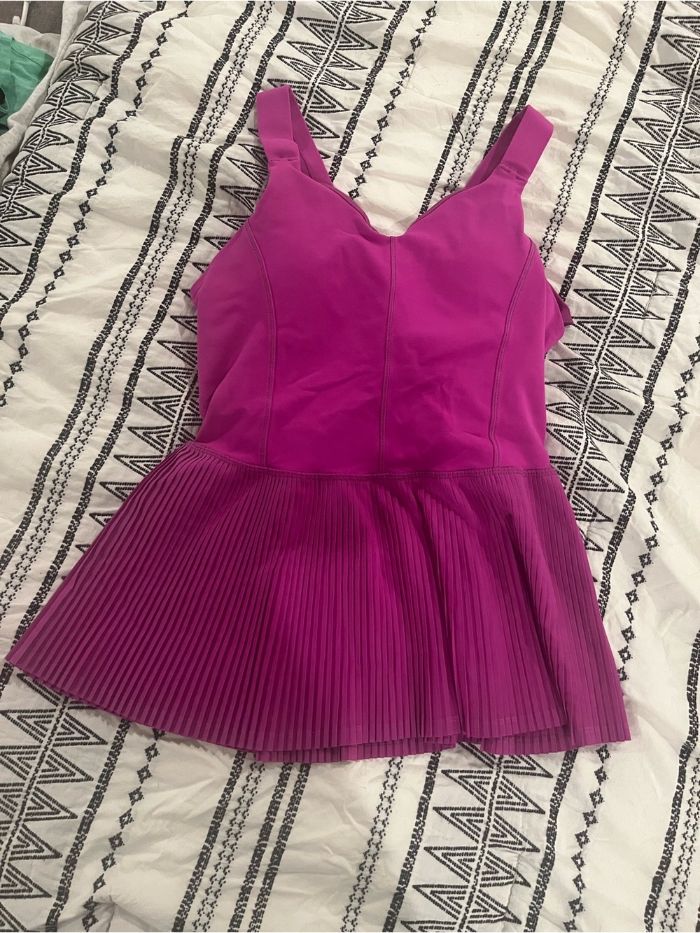 lululemon athletica Magenta Pleated Peplum Tank Top